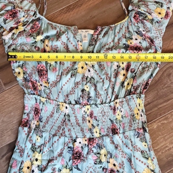 M/L Ella Moon Floral Off the Shoulder Elastic Waist Lined Dress - Picture 6 of 11